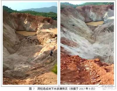 庐山市三角垄村矿产资源被盗采,造成环境破坏.